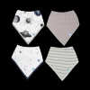 Cotton Muslin + Fleece Bandana Bib 4 Pack - Planetary