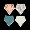 Cotton Muslin + Fleece Bandana Bib 4 Pack - Vintage Floral