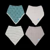 Cotton Muslin + Fleece Bandana Bib 4 Pack - Wallflower