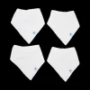 Cotton Muslin + Fleece Bandana Bib 4 Pack - White