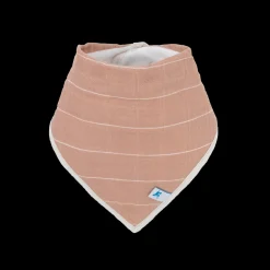 Cotton Muslin + Fleece Bandana Bib 4 Pack - Mauve Stripe