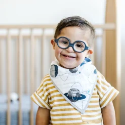Cotton Muslin + Fleece Bandana Bib 4 Pack - Planetary