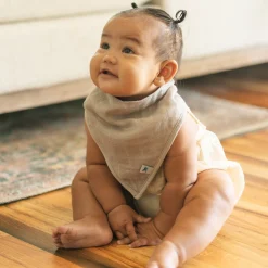 Cotton Muslin + Fleece Bandana Bib 4 Pack - Sea