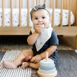 Cotton Muslin + Fleece Bandana Bib 4 Pack - Wallflower