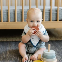 Cotton Muslin + Fleece Bandana Bib 4 Pack - Planetary