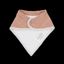 Cotton Muslin + Fleece Bandana Bib 4 Pack - Mauve Stripe