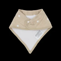 Cotton Muslin + Fleece Bandana Bib 4 Pack - Taupe Cross