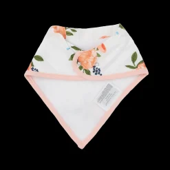 Cotton Muslin + Fleece Bandana Bib 4 Pack - Watercolor Roses 2