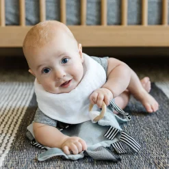 Cotton Muslin + Fleece Bandana Bib 4 Pack - White
