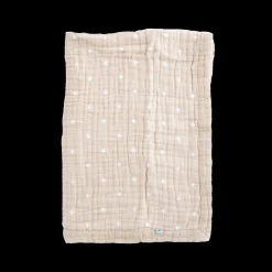Cotton Muslin Baby Quilt - Taupe Cross