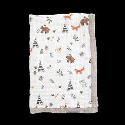 Cotton Muslin Baby Quilt - Forest Friends