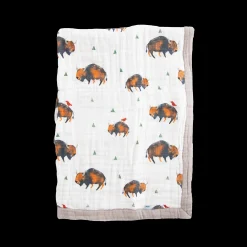Cotton Muslin Baby Quilt - Bison
