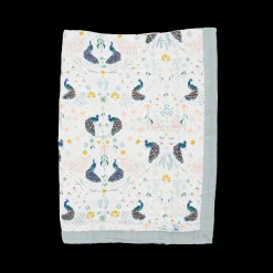 Cotton Muslin Baby Quilt - Peacock