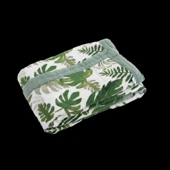Cotton Muslin Baby Quilt - Tropical Leaf