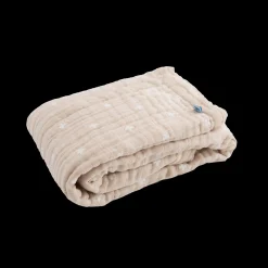 Cotton Muslin Baby Quilt - Taupe Cross