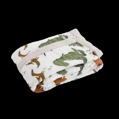 Cotton Muslin Baby Quilt - Dino Friends