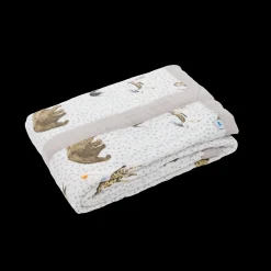 Cotton Muslin Baby Quilt - Party Animals