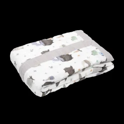 Cotton Muslin Baby Quilt - Cats and Cauldrons