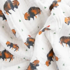 Cotton Muslin Baby Quilt - Bison