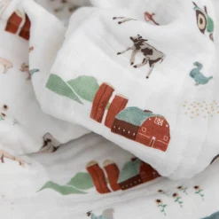 Cotton Muslin Baby Quilt - Farmyard