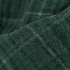 Cotton Muslin Baby Quilt - Evergreen Plaid