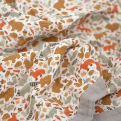 Cotton Muslin Baby Quilt - Fall Friends