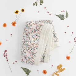Cotton Muslin Baby Quilt - Pressed Petals