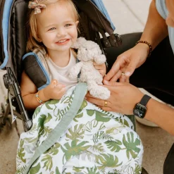 Cotton Muslin Baby Quilt - Tropical Leaf