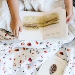 Cotton Muslin Baby Quilt - Mushrooms