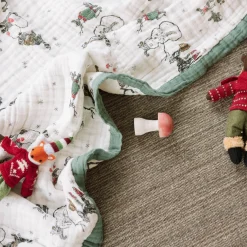 Cotton Muslin Baby Quilt - Snow Day