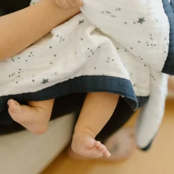 Cotton Muslin Baby Quilt - Shooting Stars