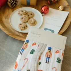 Cotton Muslin Baby Quilt - Christmas Time