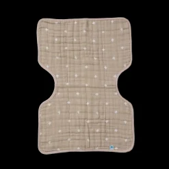 Cotton Muslin Burp Cloth - Taupe Cross