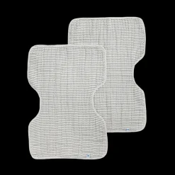 Cotton Muslin Burp Cloth 2 Pack - Grey Stripe