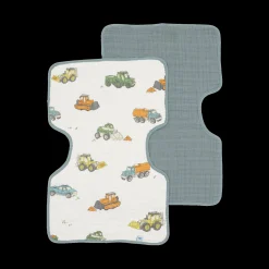 Cotton Muslin Burp Cloth 2 Pack - Work Trucks