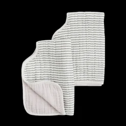 Cotton Muslin Burp Cloth 2 Pack - Grey Stripe