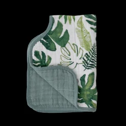 Cotton Muslin Burp Cloth - Tropical Leaf