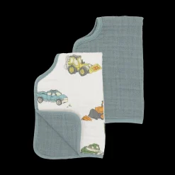 Cotton Muslin Burp Cloth 2 Pack - Work Trucks