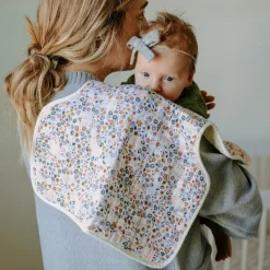 Cotton Muslin Burp Cloth 2 Pack - Pressed Petals