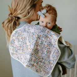 Cotton Muslin Burp Cloth - Pressed Petals