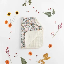 Cotton Muslin Burp Cloth 2 Pack - Pressed Petals
