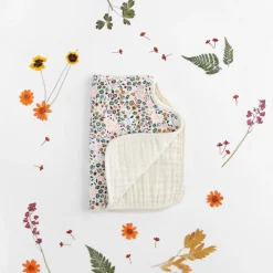 Cotton Muslin Burp Cloth - Pressed Petals