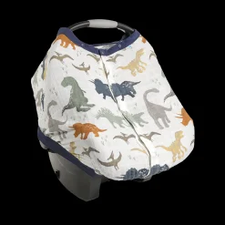 Cotton Muslin Car Seat Canopy - Dino Friends