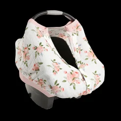 Cotton Muslin Car Seat Canopy - Watercolor Roses