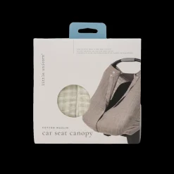 Cotton Muslin Car Seat Canopy - Tan Gingham