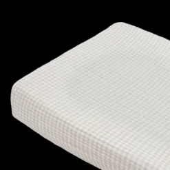 Cotton Muslin Changing Pad Cover - Tan Gingham