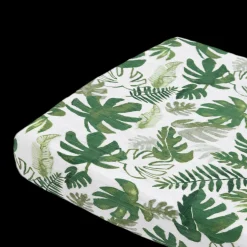 Cotton Muslin Changing Pad Cover - Tropical Leaf