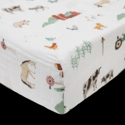 Cotton Muslin Changing Pad Cover - Farmyard