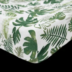 Cotton Muslin Changing Pad Cover - Tropical Leaf