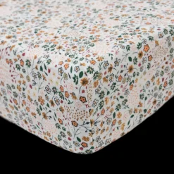 Cotton Muslin Changing Pad Cover - Pressed Petals